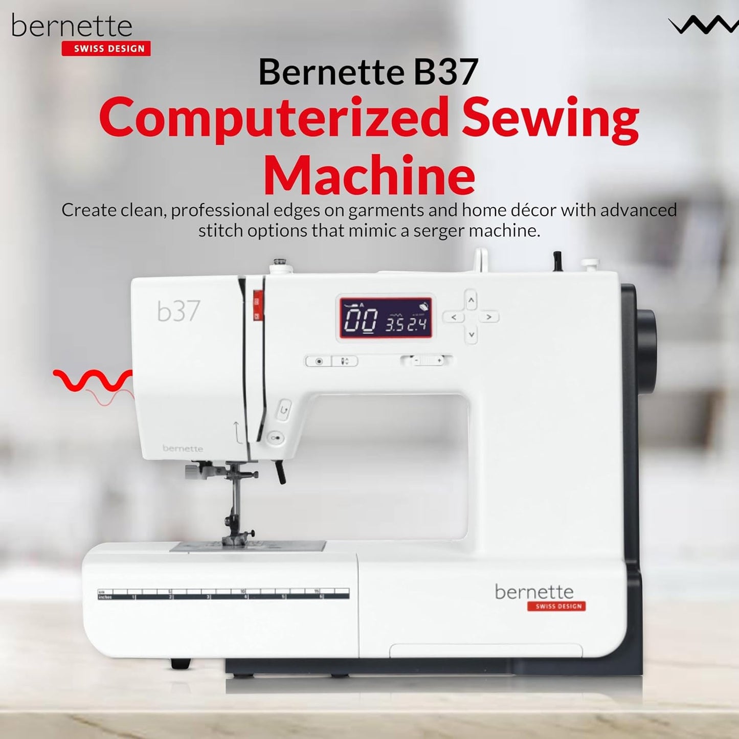 Bernette b37 Sewing Machine Bundle with Top Stitch Sewing Tote Bag