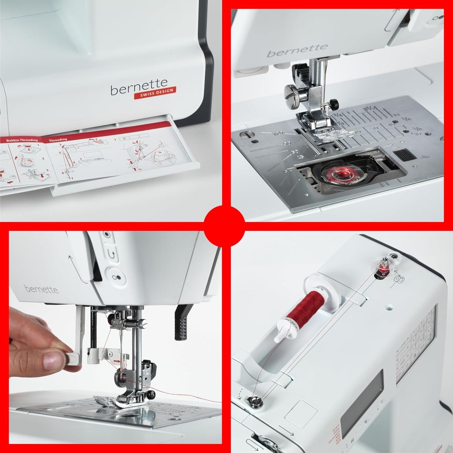 Bernette B38 Computerized Sewing Machine with Cutting Tools & Presser Foot Kit | Advanced Sewing Bundle