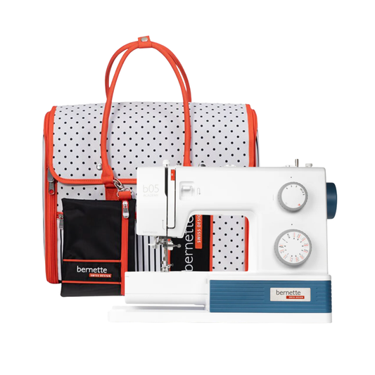 Bernette B05 Academy Creative Bundle Featuring 30 Built-In Stitches, 12 Presser Feet, Large Extension Table & Signature Bernette Tote