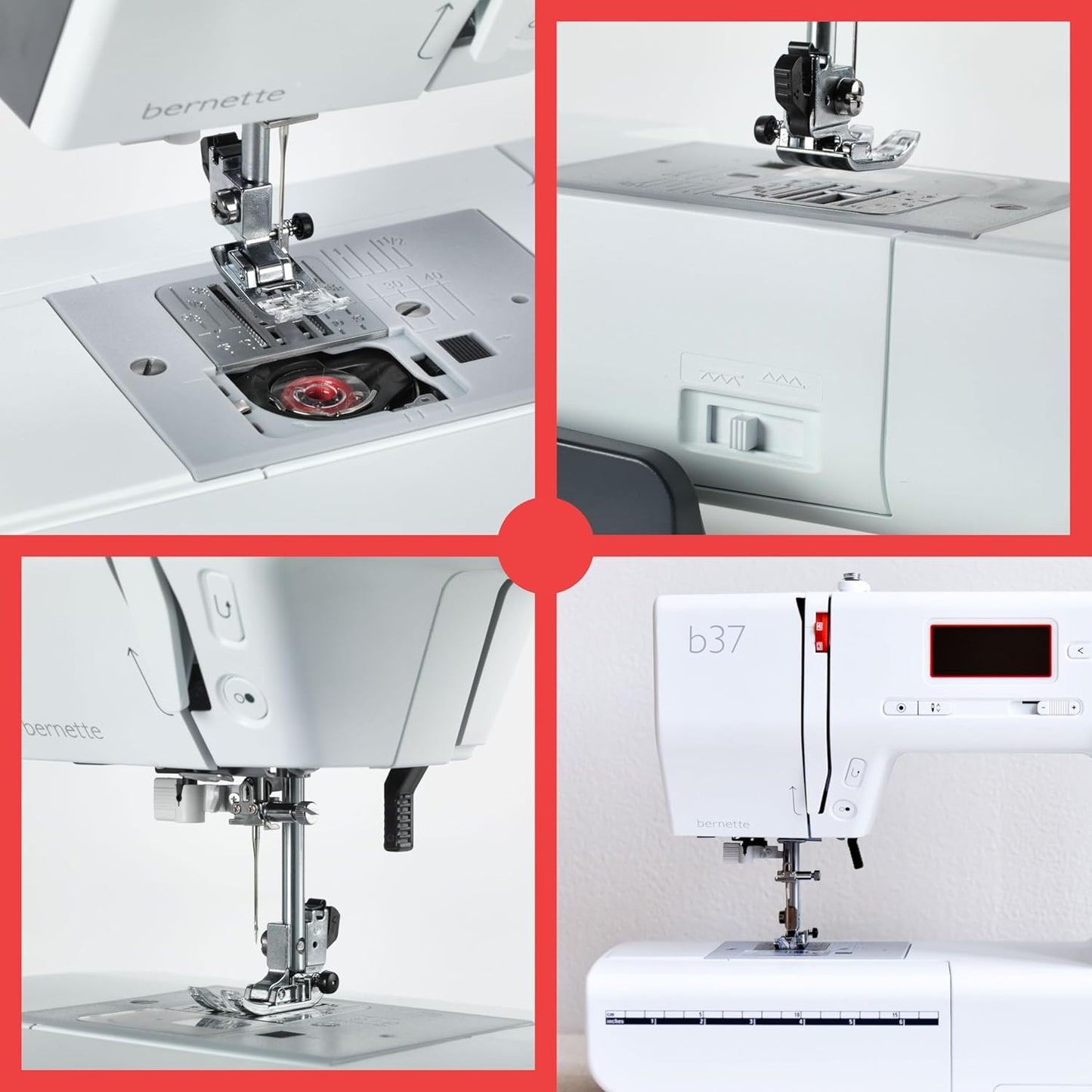 Bernette B37 Creative Sewing Bundle Featuring 50 Stitches, Quilting Kit, LCD Display & Complimentary Bernette Tote