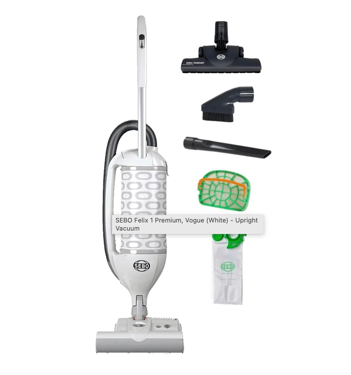 SEBO Felix 1 Premium White Upright Vacuum Cleaner