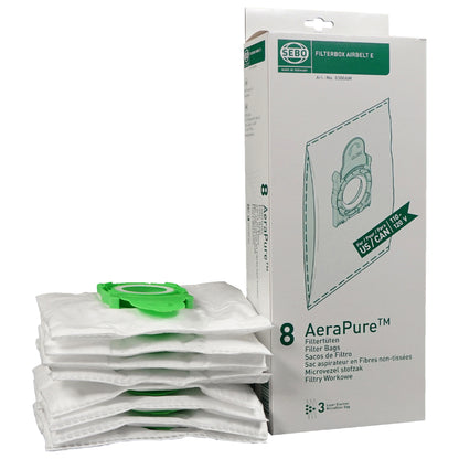SEBO Airbelt E Ultra AeraPure Bags - 8 Pack