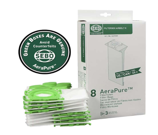 SEBO Airbelt K 3-ply Filter Bags - 32 pack