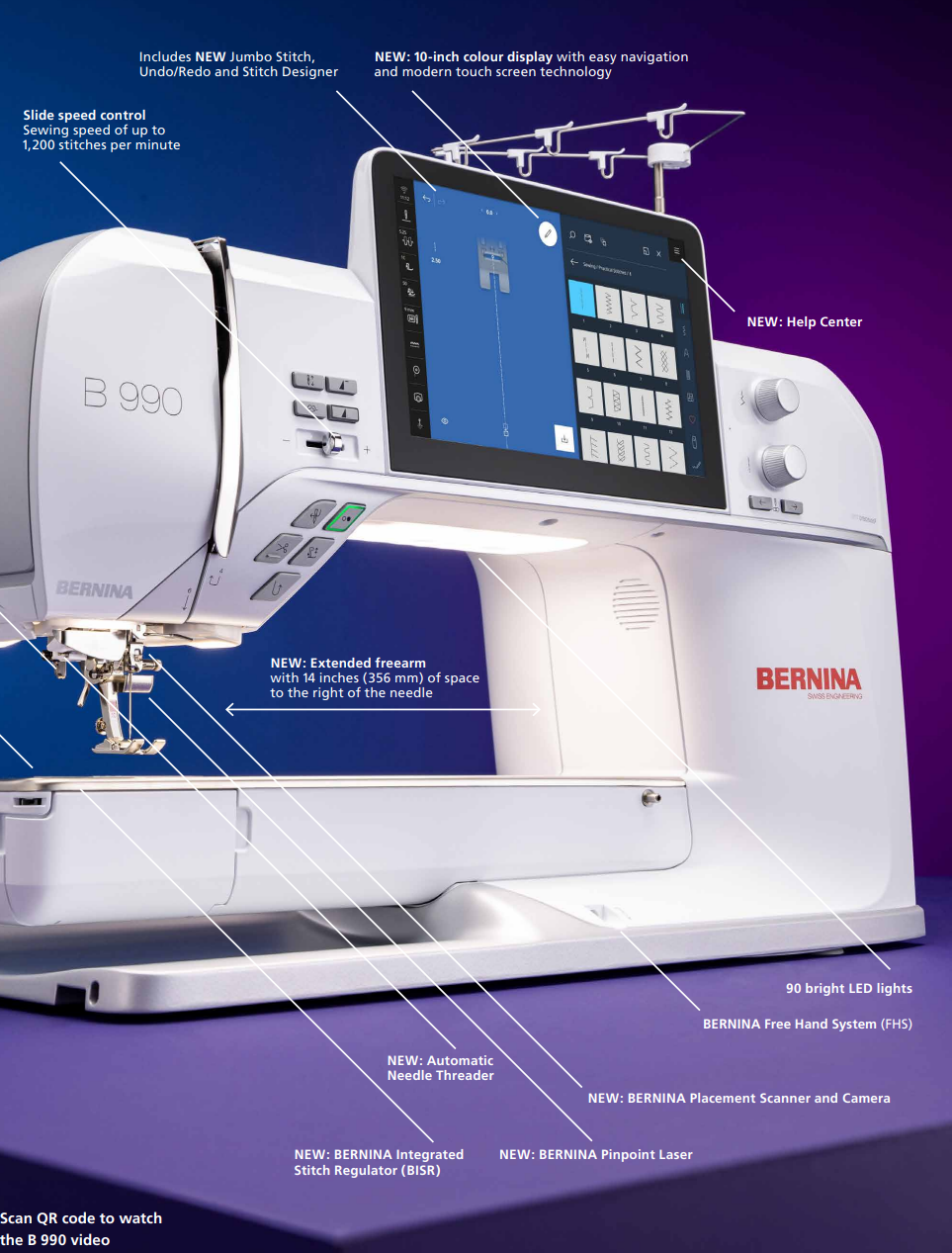 Bernina 990 Sewing, Quilting & Embroidery Machine