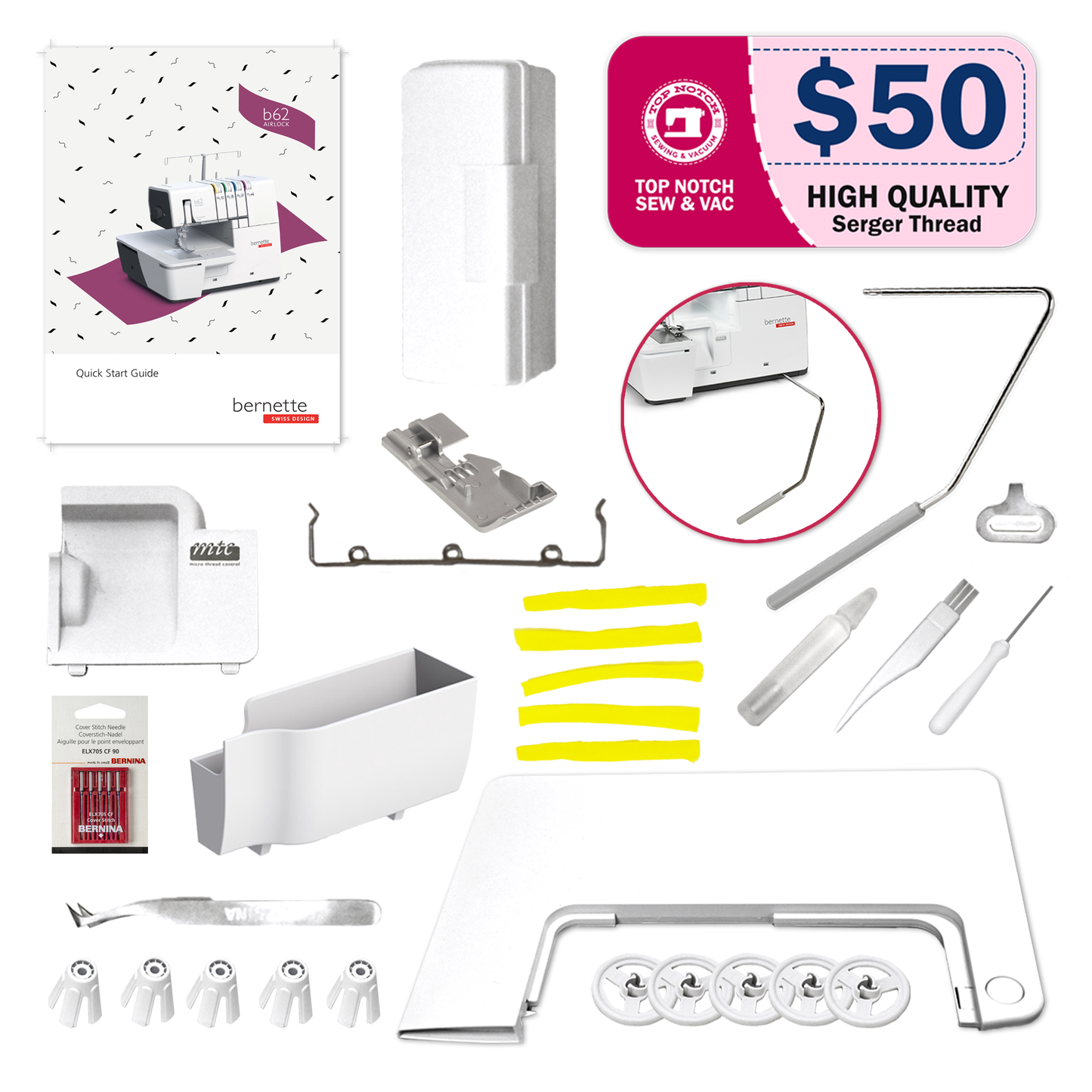 Bernette b68 Airlock Combination Serger Machine Accessories