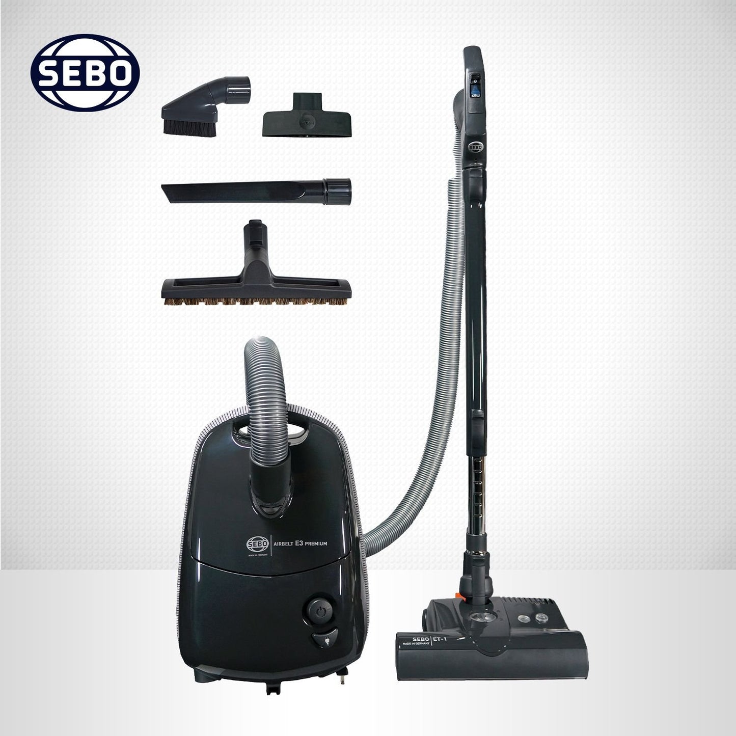 SEBO Airbelt E3 Premium Canister Vacuum Cleaner - Graphite