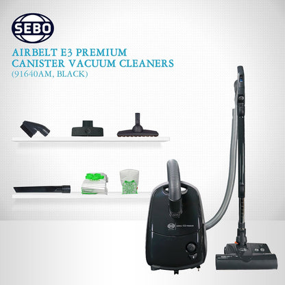 SEBO Airbelt E3 Premium Canister Vacuum Cleaner - Graphite
