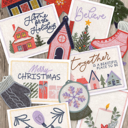 Home for the Holidays Cards and Ornaments By OESD #12905 Embroidery Design CD