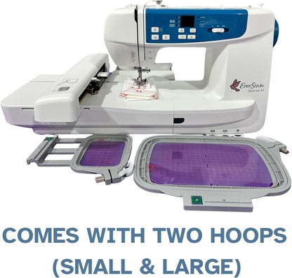 EverSewn Sparrow X2 WiFi Sewing & Embroidery Machine Bundle – 2 Hoops + Cutting Tools + Free Accessories